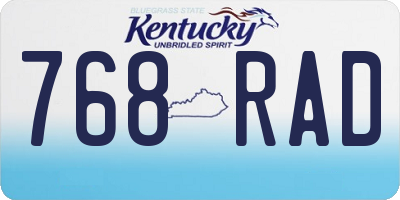 KY license plate 768RAD