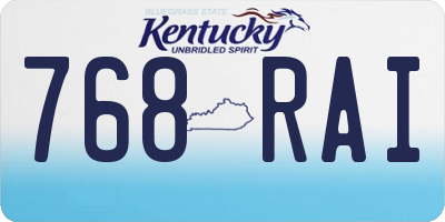 KY license plate 768RAI