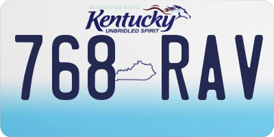 KY license plate 768RAV