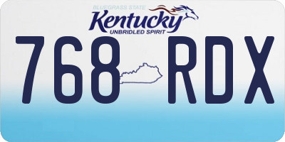 KY license plate 768RDX