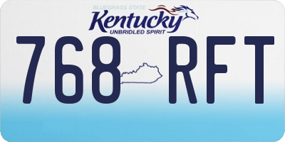 KY license plate 768RFT