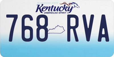 KY license plate 768RVA
