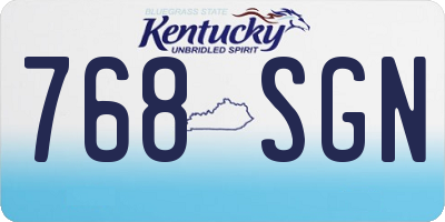 KY license plate 768SGN