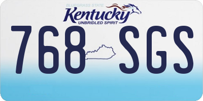 KY license plate 768SGS