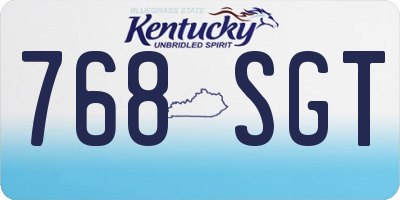 KY license plate 768SGT
