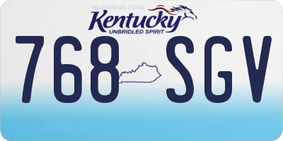 KY license plate 768SGV