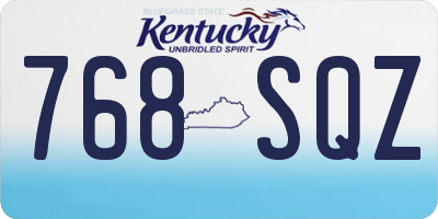KY license plate 768SQZ