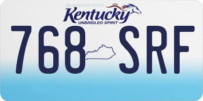 KY license plate 768SRF