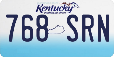 KY license plate 768SRN
