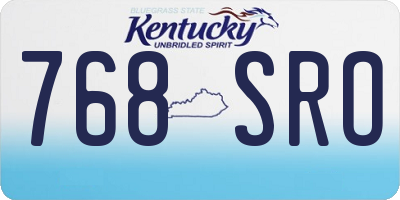 KY license plate 768SRO