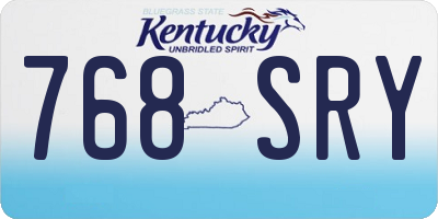 KY license plate 768SRY