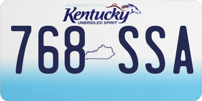 KY license plate 768SSA