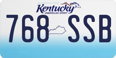 KY license plate 768SSB