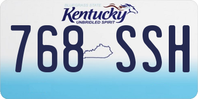 KY license plate 768SSH