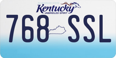 KY license plate 768SSL