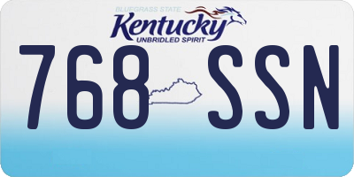 KY license plate 768SSN