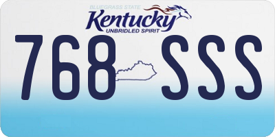 KY license plate 768SSS