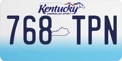 KY license plate 768TPN