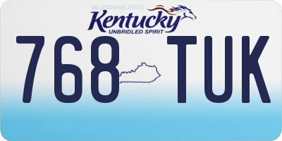 KY license plate 768TUK