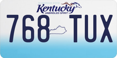 KY license plate 768TUX