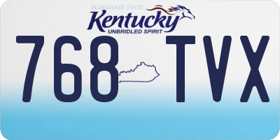 KY license plate 768TVX