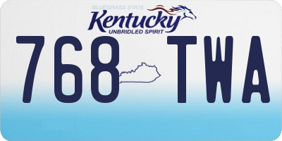 KY license plate 768TWA