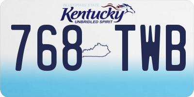 KY license plate 768TWB