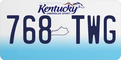 KY license plate 768TWG