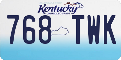KY license plate 768TWK