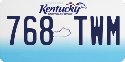 KY license plate 768TWM