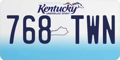 KY license plate 768TWN