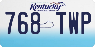 KY license plate 768TWP