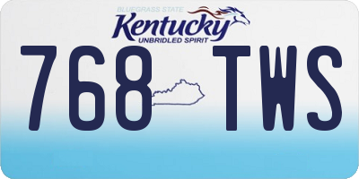 KY license plate 768TWS