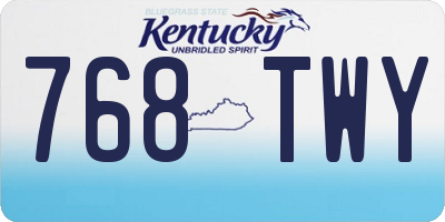 KY license plate 768TWY