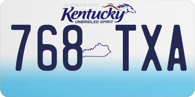 KY license plate 768TXA