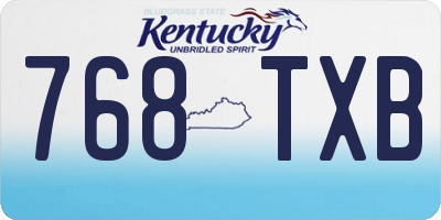 KY license plate 768TXB