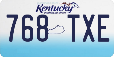 KY license plate 768TXE