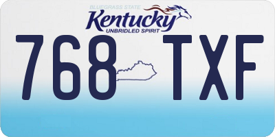 KY license plate 768TXF
