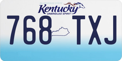 KY license plate 768TXJ