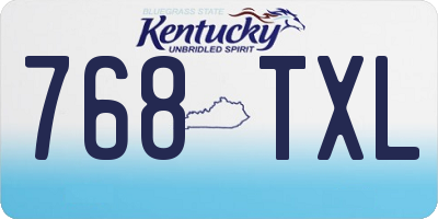 KY license plate 768TXL