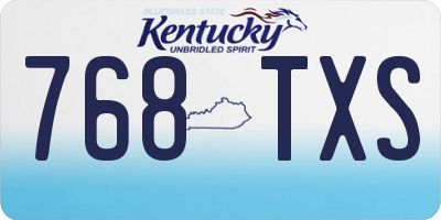 KY license plate 768TXS