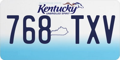 KY license plate 768TXV