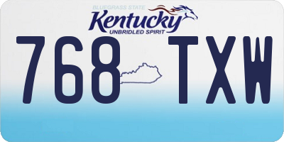KY license plate 768TXW