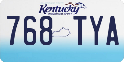 KY license plate 768TYA