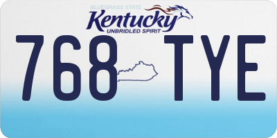 KY license plate 768TYE