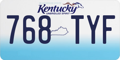 KY license plate 768TYF