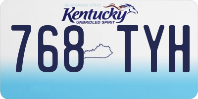 KY license plate 768TYH