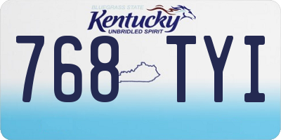 KY license plate 768TYI