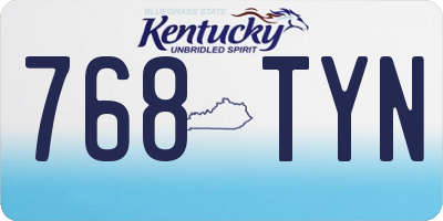 KY license plate 768TYN