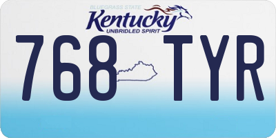 KY license plate 768TYR